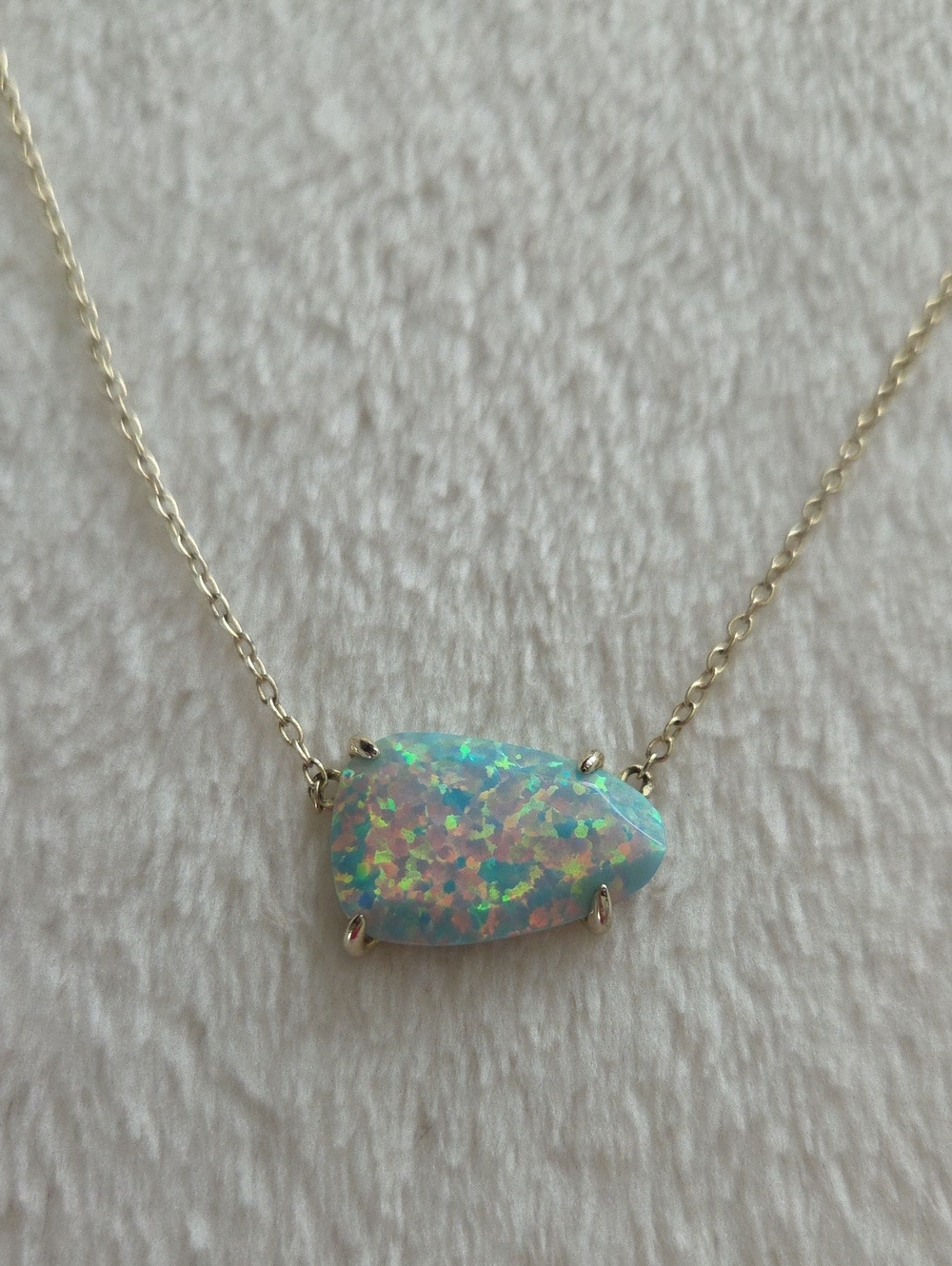 Kendra Scott Aqua Kyocera Opal Isla Gold Necklace Rare Hard To Find